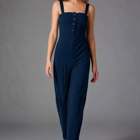 STAUD Boats At The Dock Button Up Square Neckline Jumpsuit - Picture 14 of 15